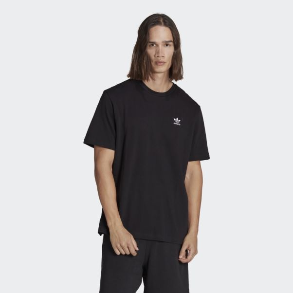 Adidas Adicolor Classics T-shirt Boxy Trèfle Avant Et Arrière Noir