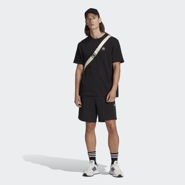 Adidas Adicolor Classics T-shirt Boxy Trèfle Avant Et Arrière Noir