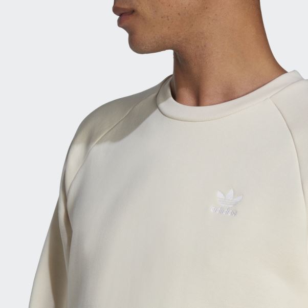 Sweat Ras Du Cou Blanc Trèfle Essentials Adidas Hot