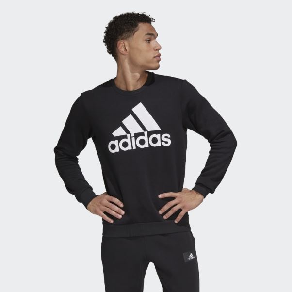 Sweat Adidas Essentials Gros Logo Blanc Stylé