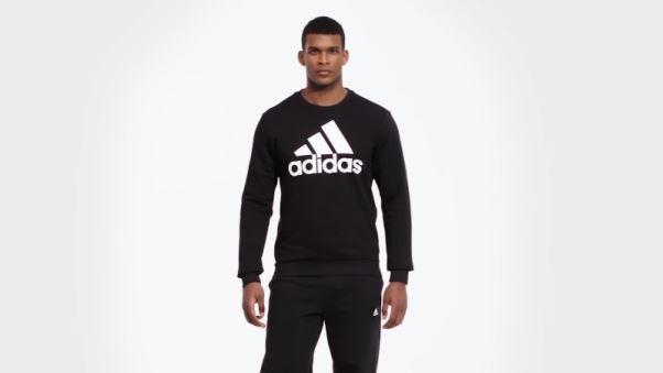 Sweat Adidas Essentials Gros Logo Blanc Stylé