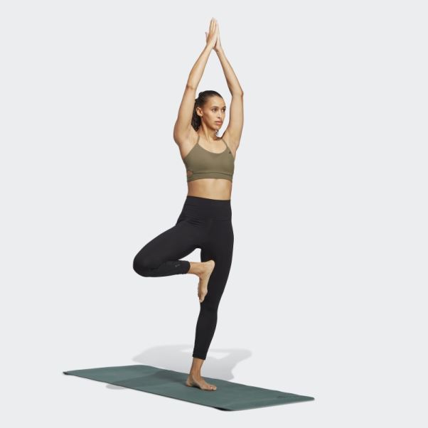 Soutien-gorge Long à Maintien Léger Adidas Yoga Studio Olive