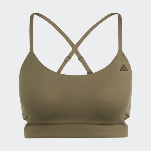Soutien-gorge Long à Maintien Léger Adidas Yoga Studio Olive