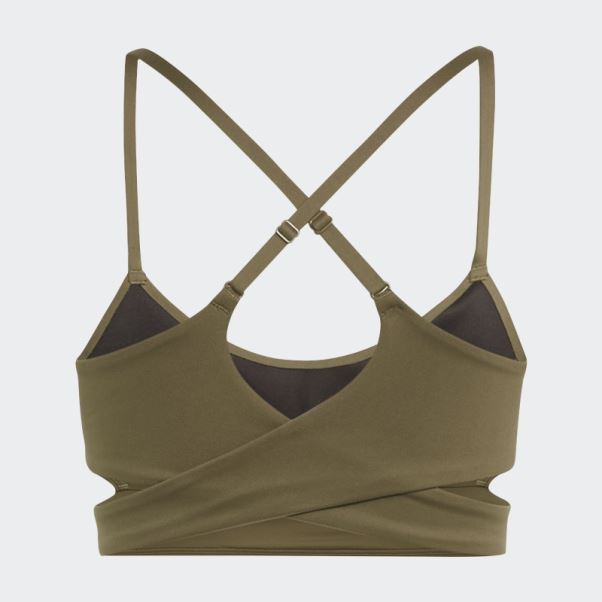 Soutien-gorge Long à Maintien Léger Adidas Yoga Studio Olive