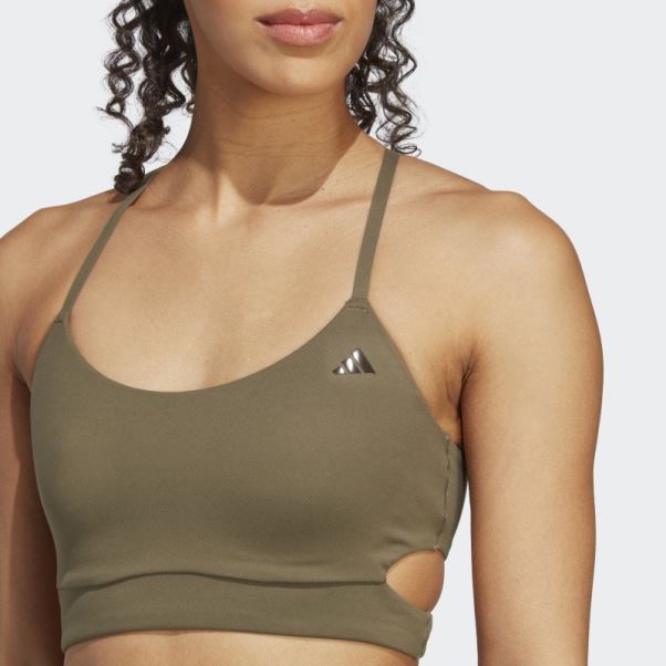 Soutien-gorge Long à Maintien Léger Adidas Yoga Studio Olive