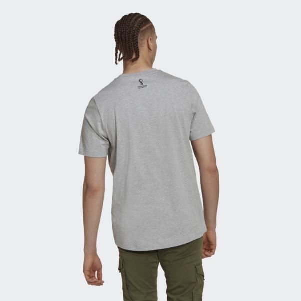 T-shirt Adidas Coupe Du Monde Fifa 2022 Usa Gris Moyen