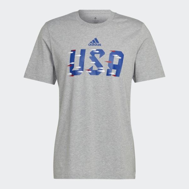 T-shirt Adidas Coupe Du Monde Fifa 2022 Usa Gris Moyen