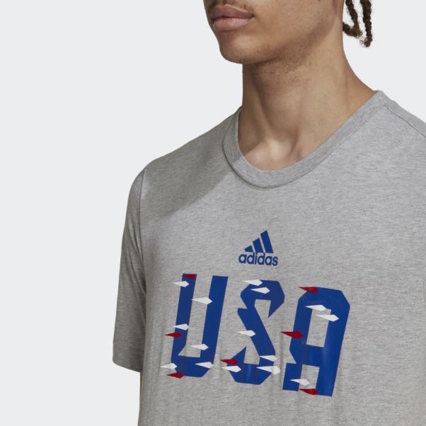 T-shirt Adidas Coupe Du Monde Fifa 2022 Usa Gris Moyen