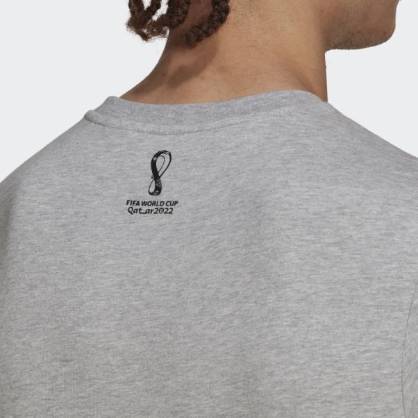 T-shirt Adidas Coupe Du Monde Fifa 2022 Usa Gris Moyen