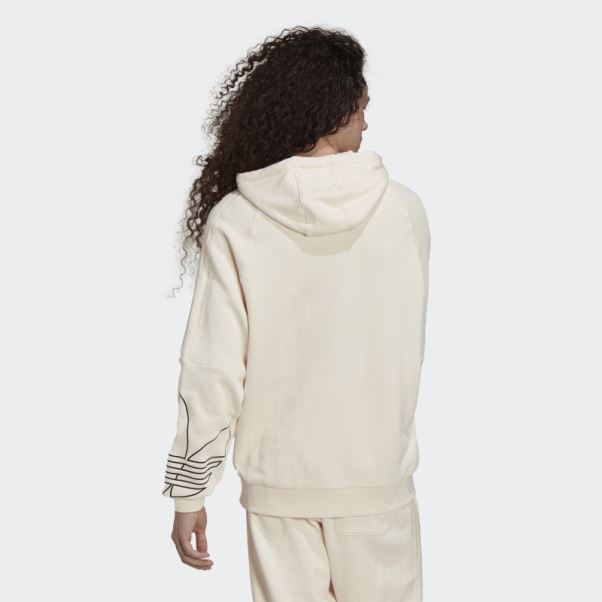 Adidas Sweat à Capuche Tricolore Blanc