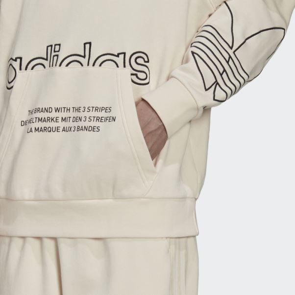 Adidas Sweat à Capuche Tricolore Blanc