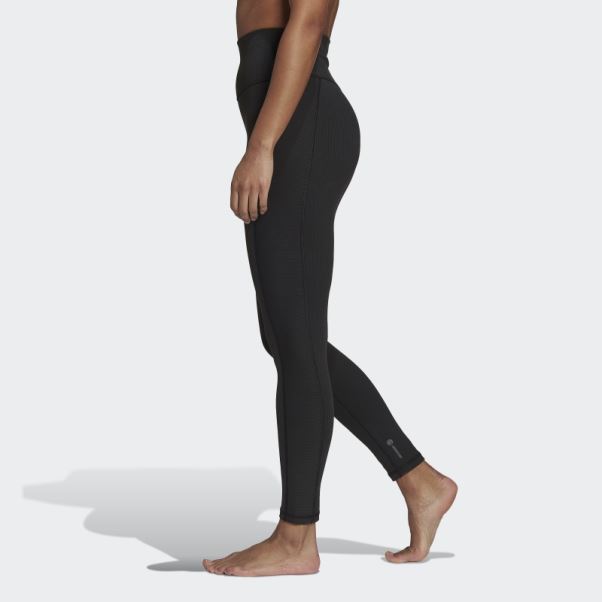 Yoga Studio Luxe Wind Legging Côtelé Taille Super Haute Adidas Noir