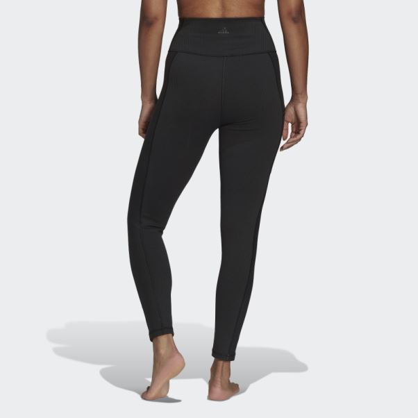 Yoga Studio Luxe Wind Legging Côtelé Taille Super Haute Adidas Noir