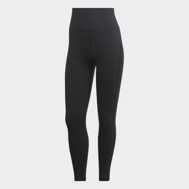 Yoga Studio Luxe Wind Legging Côtelé Taille Super Haute Adidas Noir