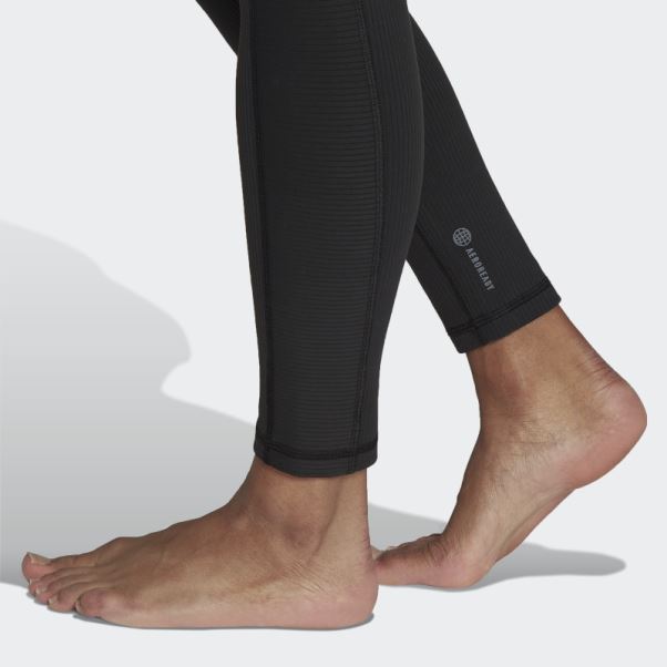Yoga Studio Luxe Wind Legging Côtelé Taille Super Haute Adidas Noir