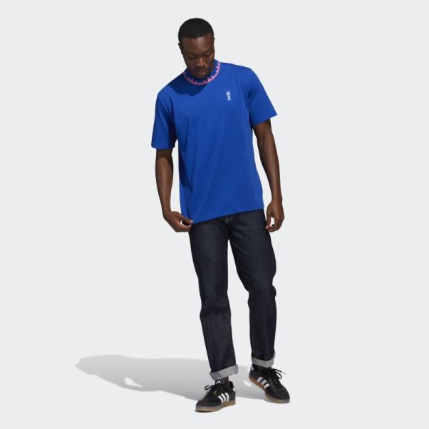 Juventus Lifestyler T-shirt En Coton épais Adidas Royal