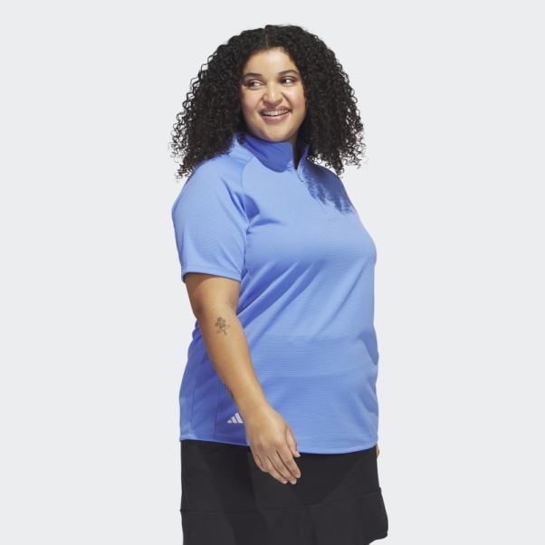 Polo De Golf Adidas Texture (taille Plus) Bleu
