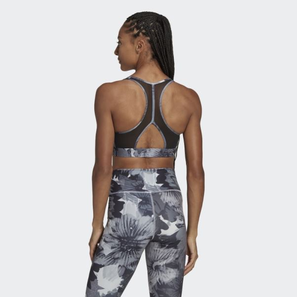 Soutien-gorge Imprimé Intégral à Maintien Moyen Powerreact Training Adidas Noir