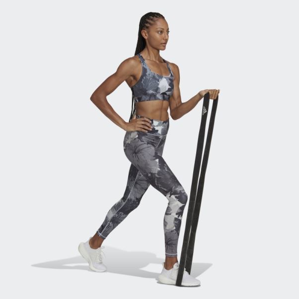 Soutien-gorge Imprimé Intégral à Maintien Moyen Powerreact Training Adidas Noir