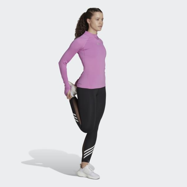 Techfit Aeroready Warm Haut D'entraînement à Manches Longues Adidas Lilas