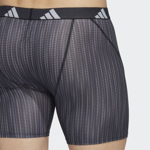 3 Paires De Caleçons Boxers Graphiques En Mesh Performance Noirs Adidas