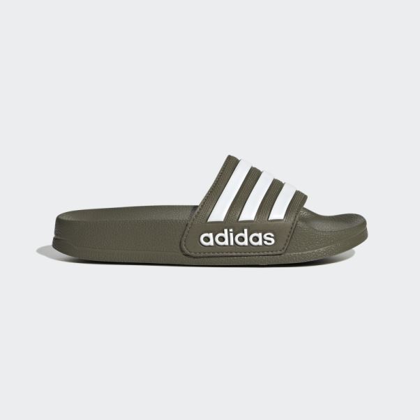 Adidas Adilette Toboggan De Douche Olive