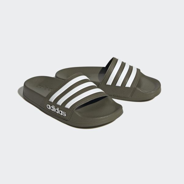 Adidas Adilette Toboggan De Douche Olive