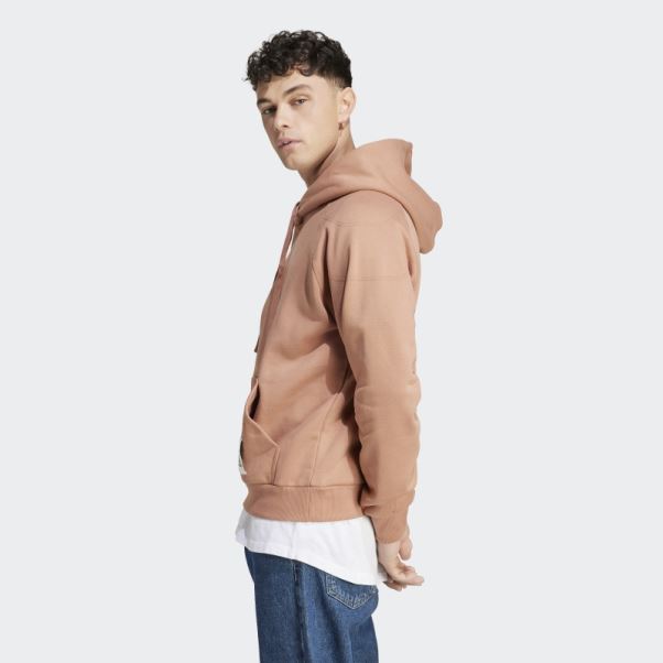 Sweat à Capuche Adidas Lounge Fleece Terre Battue