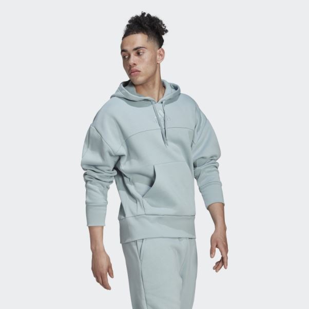 Adidas Studio Lounge Fleece Sweat à Capuche Gris