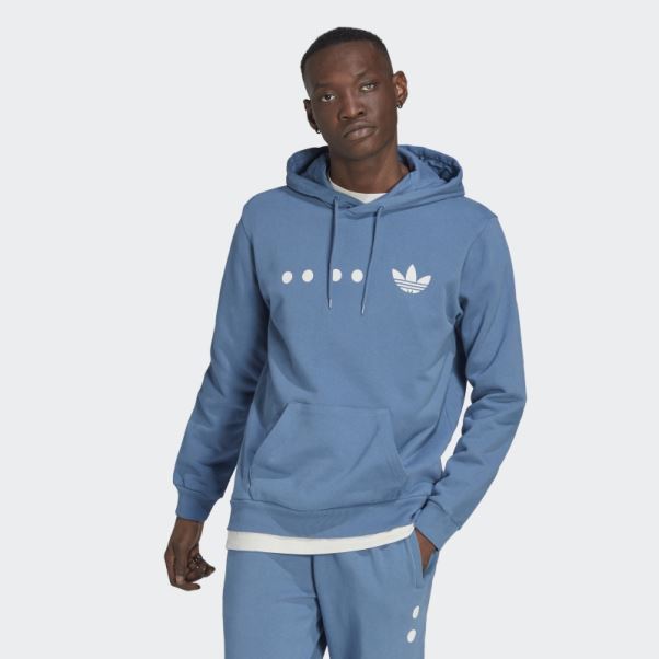 Adidas Sweat à Capuche Logo Reclaim Bleu Altéré