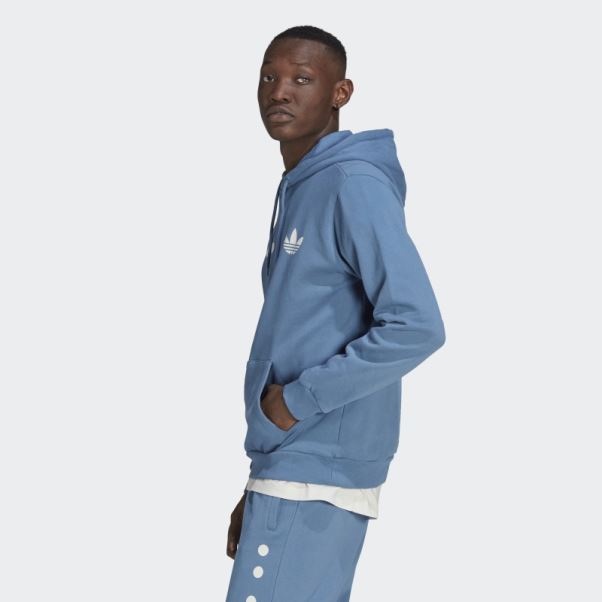 Adidas Sweat à Capuche Logo Reclaim Bleu Altéré