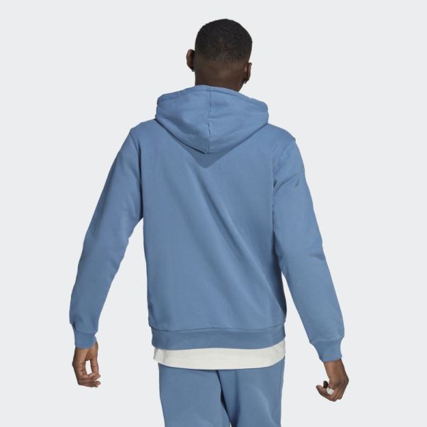 Adidas Sweat à Capuche Logo Reclaim Bleu Altéré