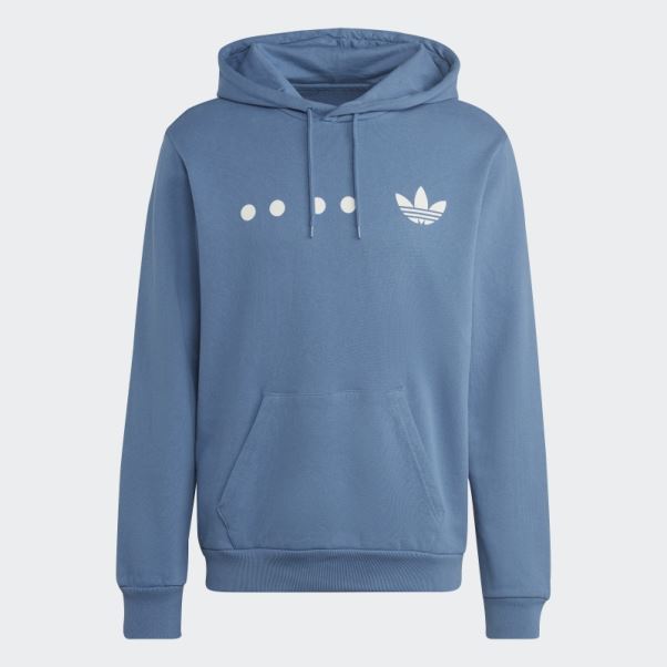 Adidas Sweat à Capuche Logo Reclaim Bleu Altéré