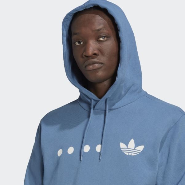 Adidas Sweat à Capuche Logo Reclaim Bleu Altéré