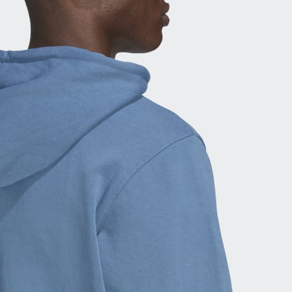 Adidas Sweat à Capuche Logo Reclaim Bleu Altéré
