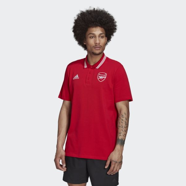 Polo Adidas Arsenal 3 Bandes écarlate