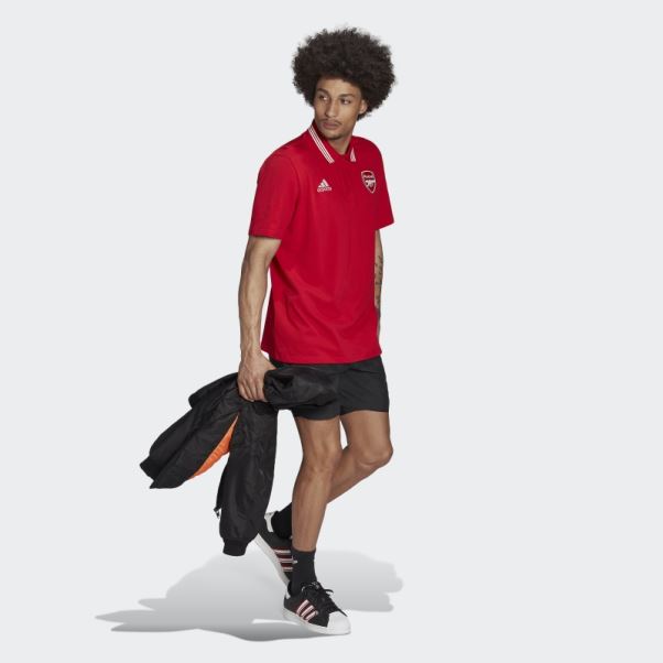 Polo Adidas Arsenal 3 Bandes écarlate