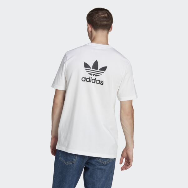 Adicolor Classics T-shirt Trèfle Boxy Dos Et Devant Blanc Adidas