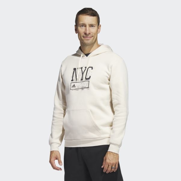 Sweat à Capuche Graphique Adidas Nyc Blanc