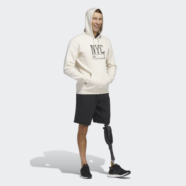 Sweat à Capuche Graphique Adidas Nyc Blanc