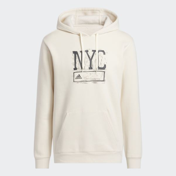 Sweat à Capuche Graphique Adidas Nyc Blanc