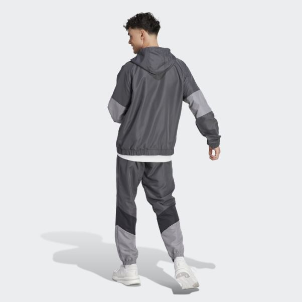 Adidas Survetement Colorblock Gris