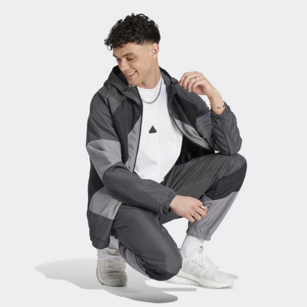 Adidas Survetement Colorblock Gris
