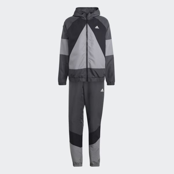 Adidas Survetement Colorblock Gris