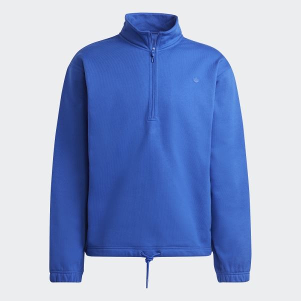 Adidas Adicolor Contempo Sweat Mi-zip Crew Bleu