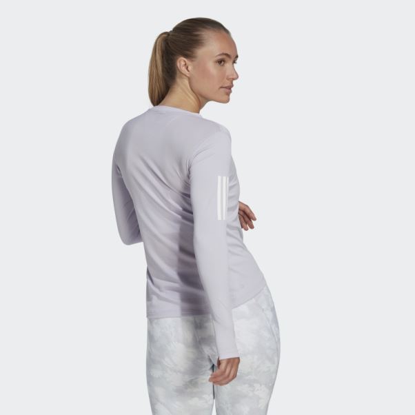 T-shirt à Manches Longues Own The Run Silver Dawn Adidas