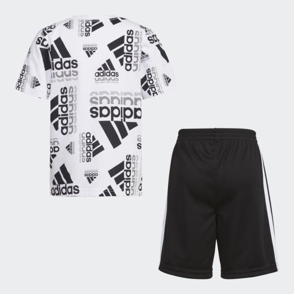 Ctn Aop Tee Short Ensemble Adidas Blanc
