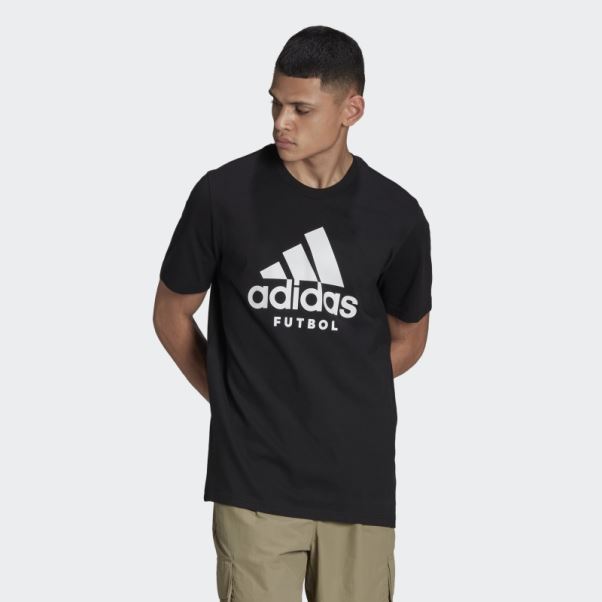 Tee Shirt Futbol Logo Adidas Noir