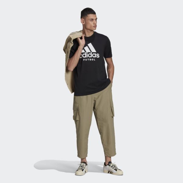 Tee Shirt Futbol Logo Adidas Noir