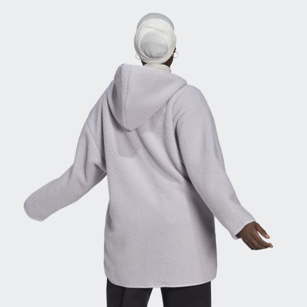 Haut De Survêtement Long à Capuche En Polaire Adidas Silver Dawn